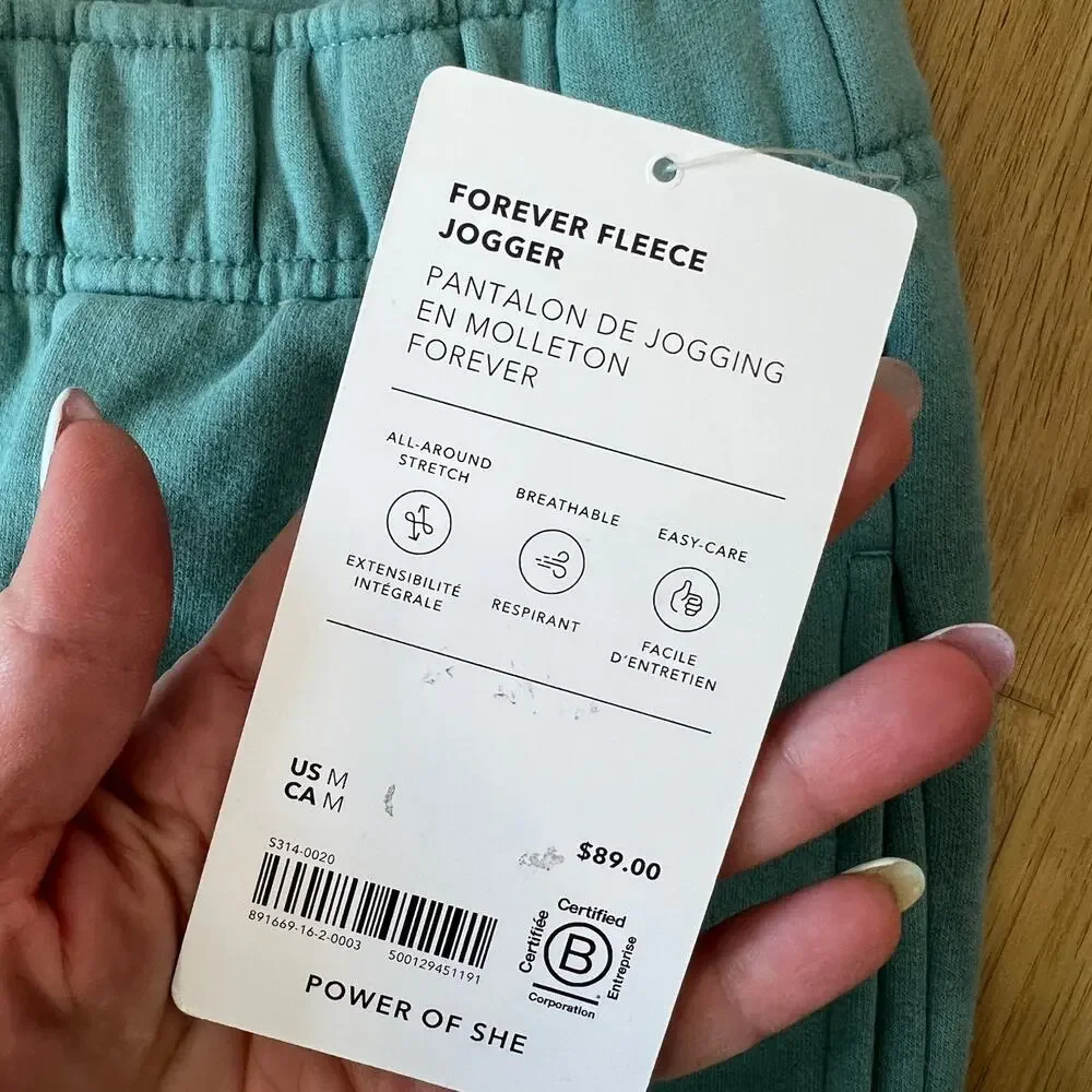 ATHLETA Women's Forever Fleece High Rise Jogger Size M In Juniper Green